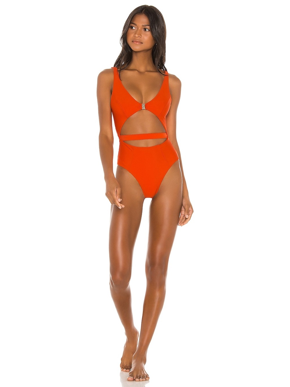 NWT Lovewave "Gin" Cut-Out One Piece Swimsuit – Hot Papaya / Neon Orange
